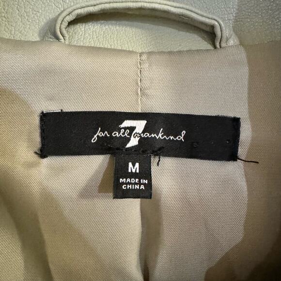 NWOT 7 for All Mankind Vegan Leather Belted Romper Sage Green Pockets Sz Medium - Picture 6 of 10